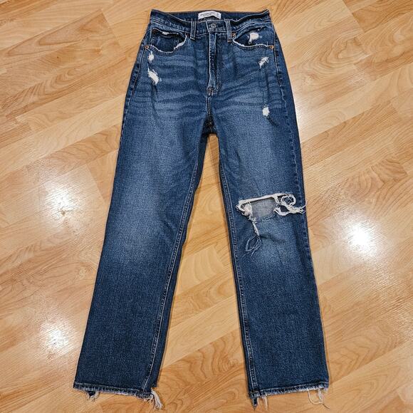 Abercrombie & Fitch Jeans Womens 2 The Ankle Straight Ultra High Rise Curve Love - Picture 1 of 12